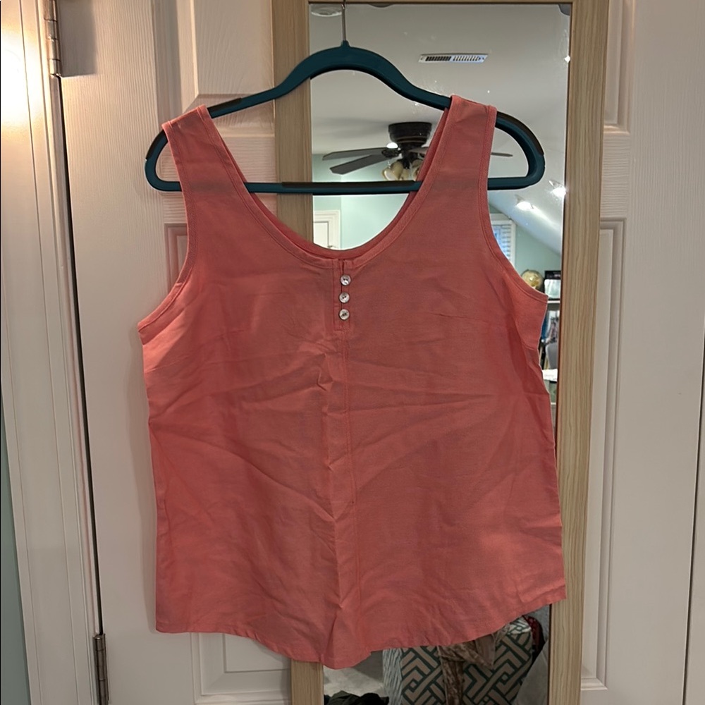 Coral Sleeveless Boxy Tank Top